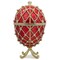 Royal Trellis with Crystals on Red Enamel Royal Inspired Metal Easter Egg 7 Inches